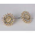 Fashion Earrings with Pearl and CZ Stones